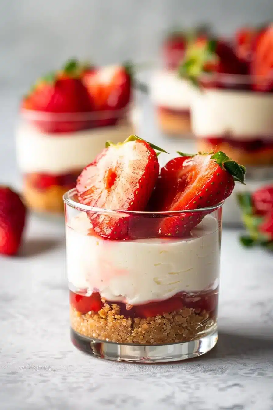 Mini Strawberry Cheesecake Dessert Cups
