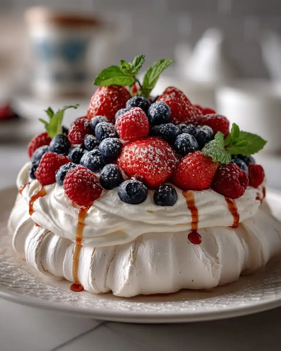 Mixed Berry and Strawberry Pavlova Mixed Berry and Strawberry Pavlova