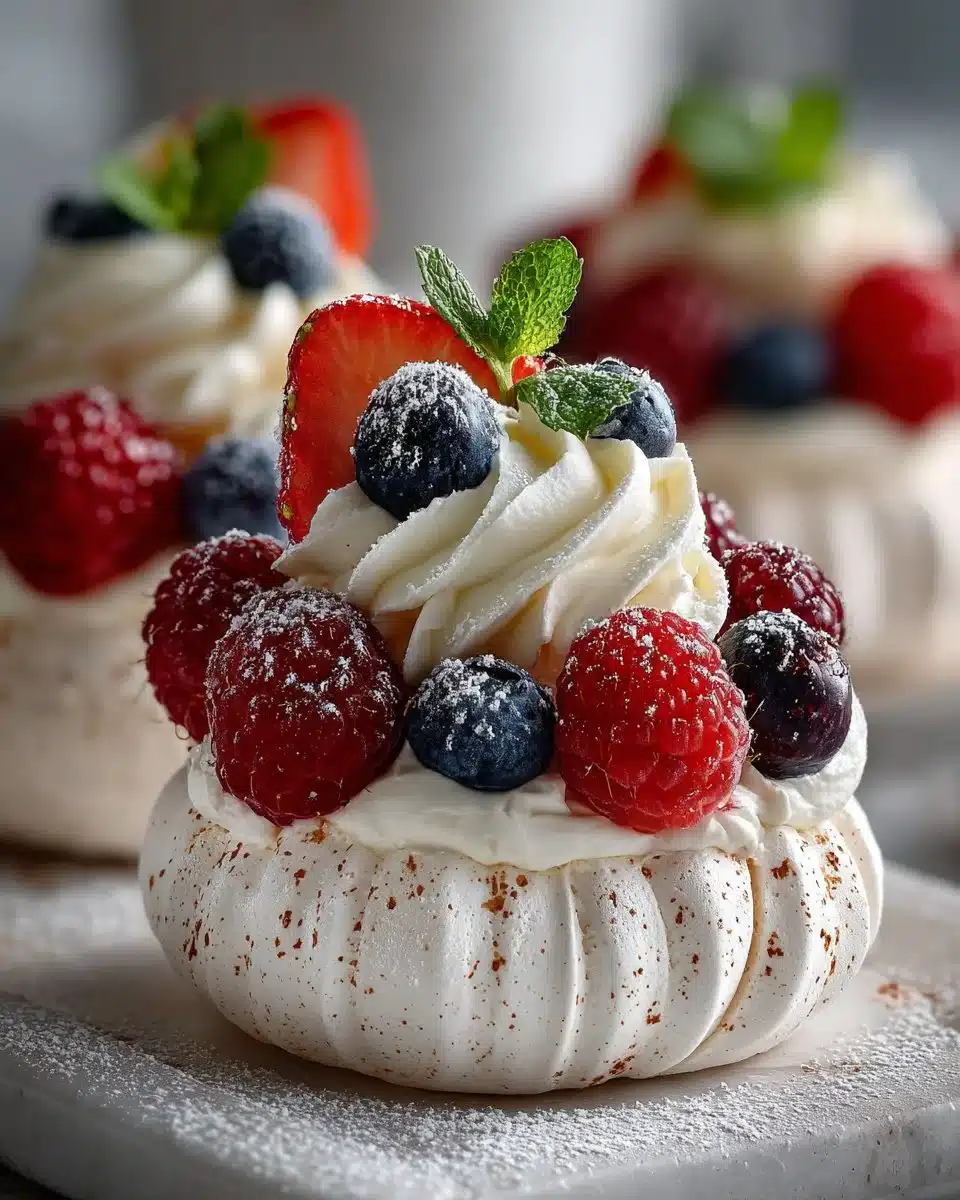 Mixed Berry Pavlova Nests