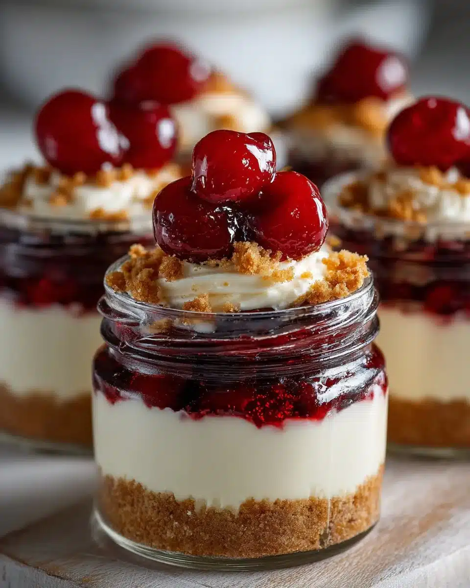 No Bake Cherry Cheesecake Jars No Bake Cherry Cheesecake Jars