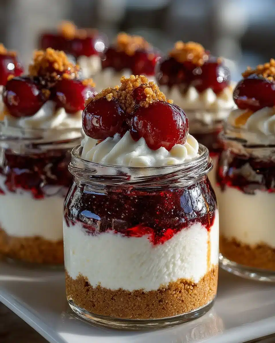 No Bake Cherry Cheesecake Jars No Bake Cherry Cheesecake Jars