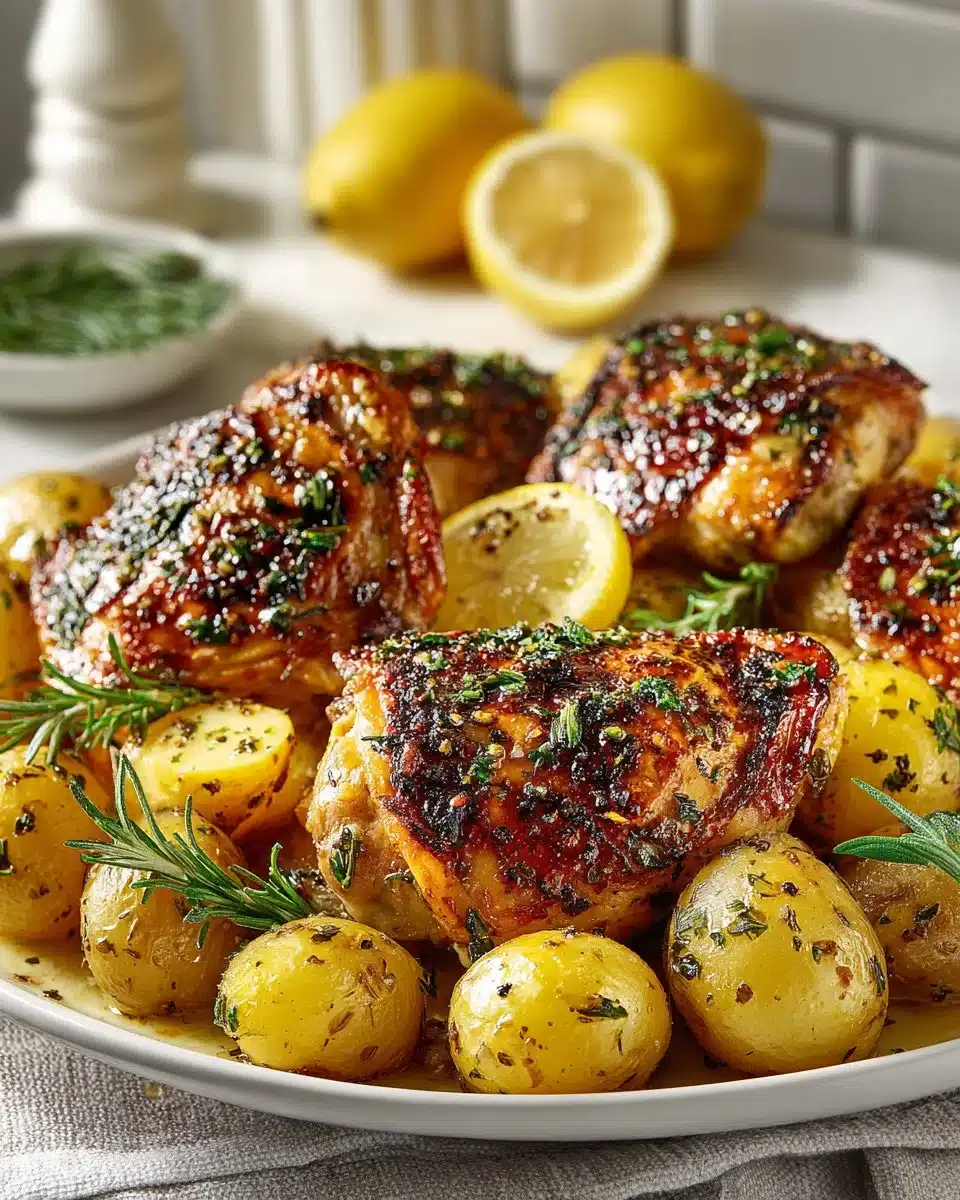 One Pan Lemon Herb Chicken and Potatoes One Pan Lemon Herb Chicken and Potatoes