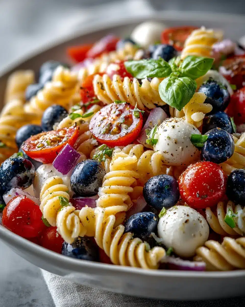 Patriotic Red White and Blue Pasta Salad Patriotic Red White and Blue Pasta Salad