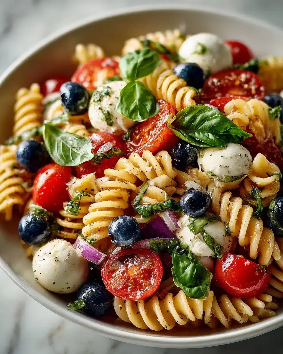 Patriotic Red White and Blue Pasta Salad Patriotic Red White and Blue Pasta Salad