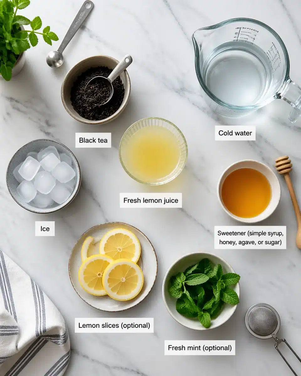 Refreshing Lemonade Iced Tea Mocktail