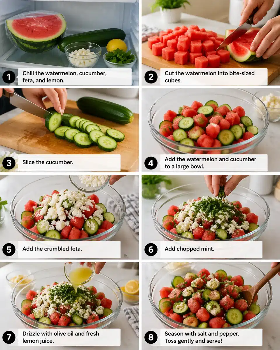 Refreshing Watermelon Cucumber Summer Salad