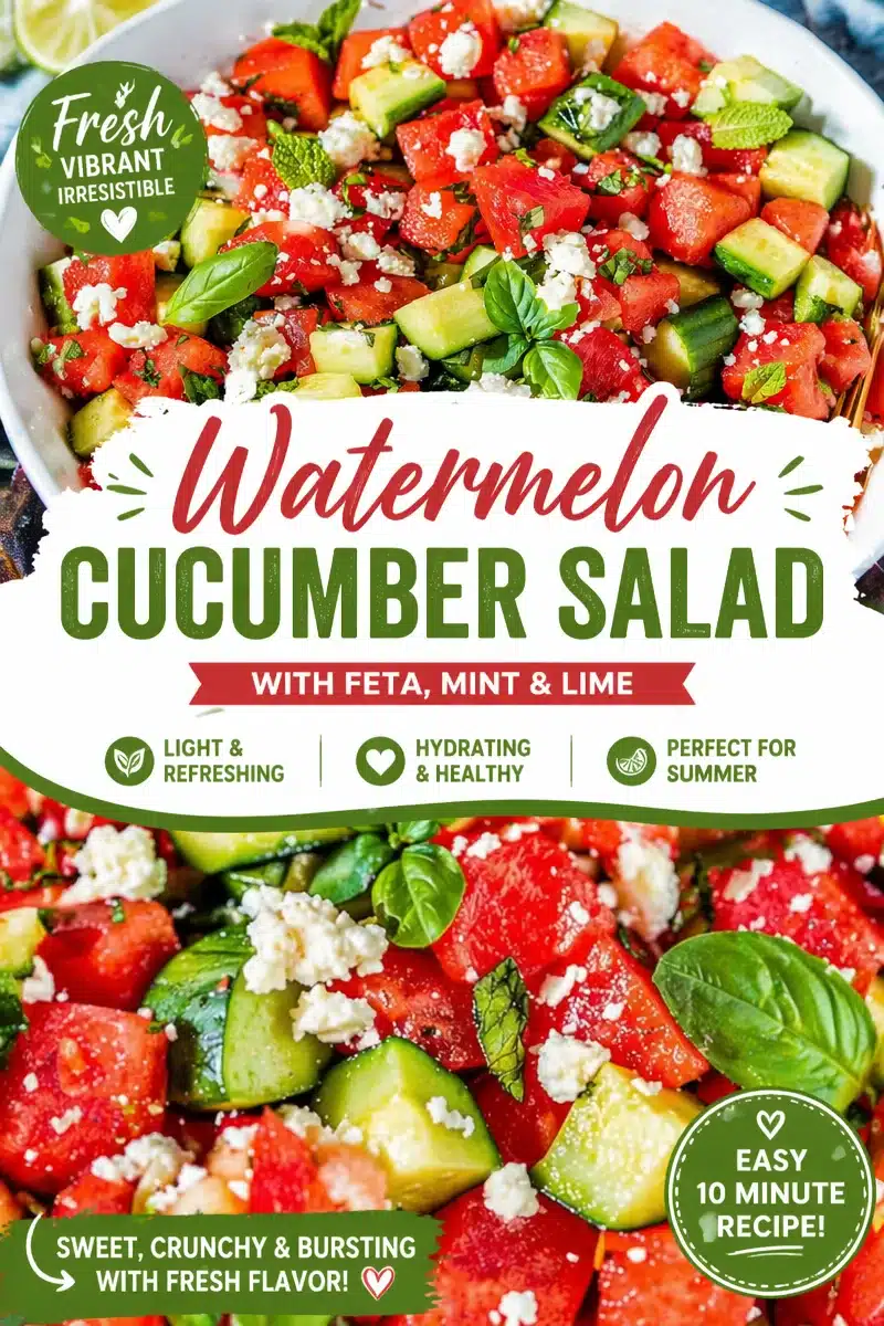 Refreshing Watermelon Cucumber Summer Salad