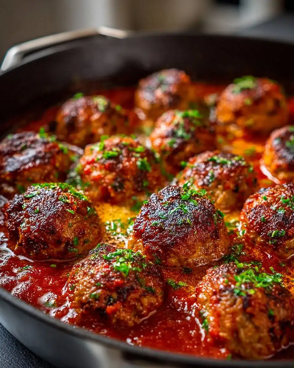 Simple Baked Turkey Meatballs in Tomato Sauce Simple Baked Turkey Meatballs in Tomato Sauce
