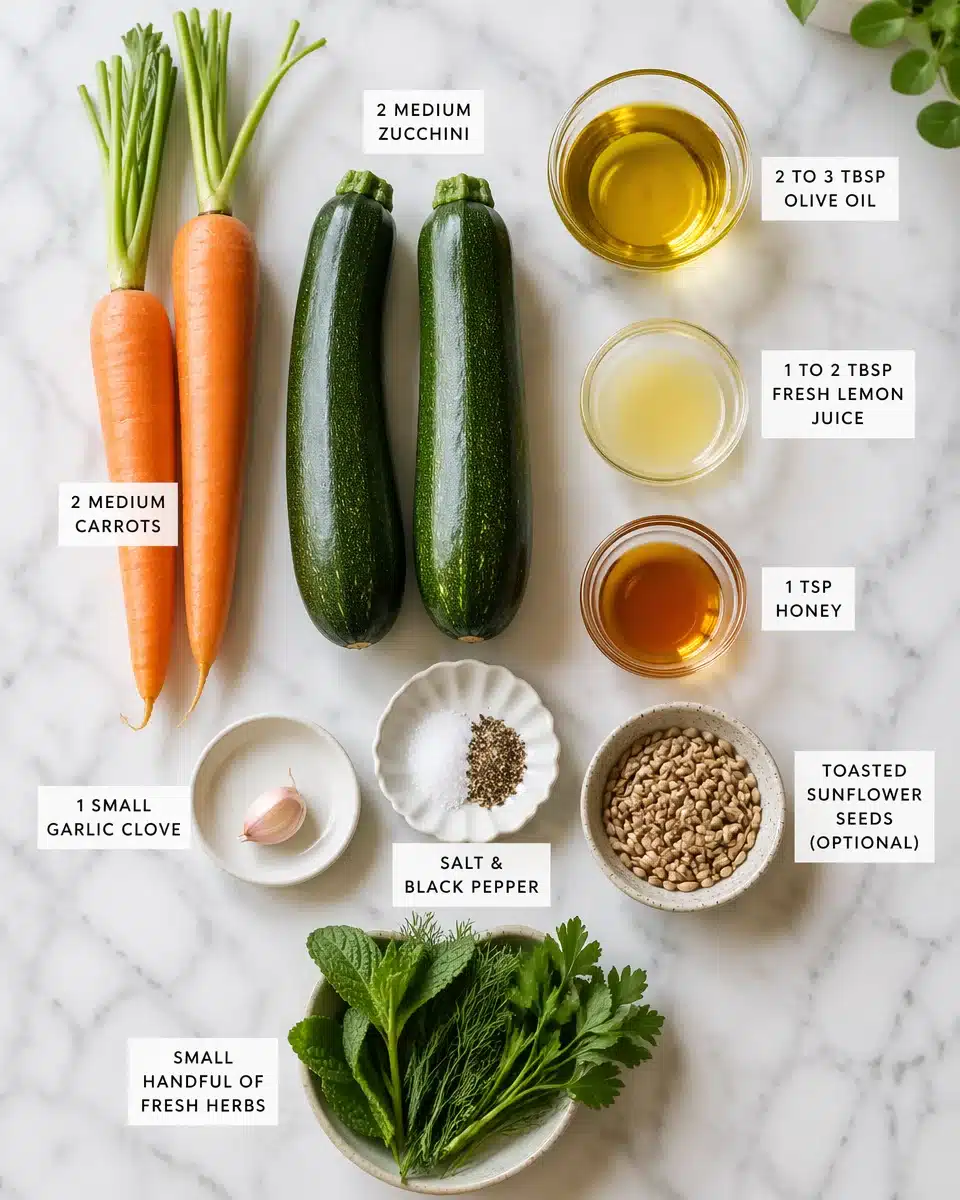 Simple Carrot and Zucchini Ribbon Salad