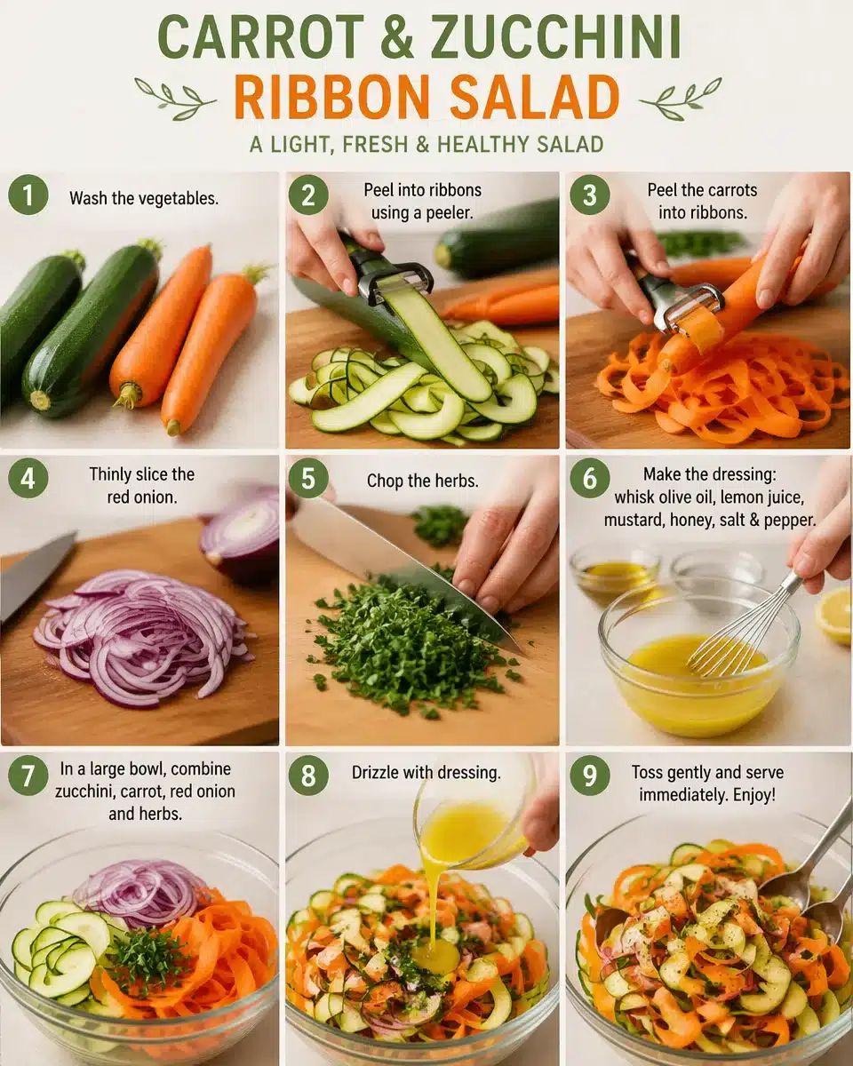 Simple Carrot and Zucchini Ribbon Salad