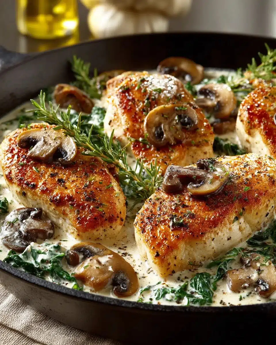 Skillet Creamy Mushroom and Herb Chicken Skillet Creamy Mushroom and Herb Chicken
