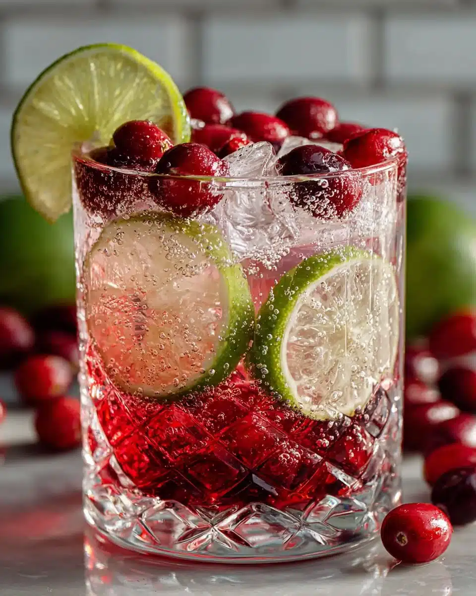 Sparkling Cranberry Lime Mocktail Sparkling Cranberry Lime Mocktail