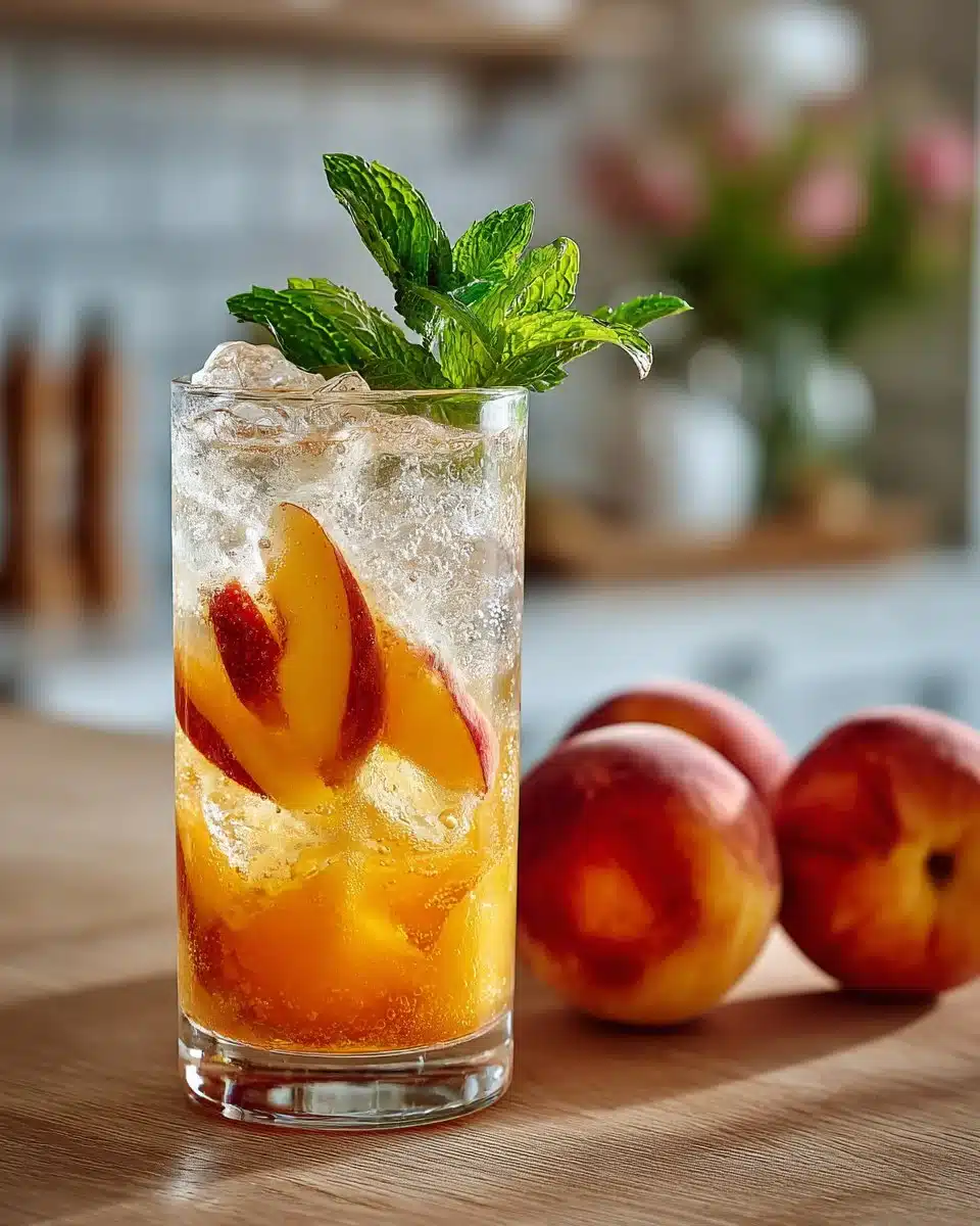 Sparkling Peach and Ginger Mocktail Sparkling Peach and Ginger Mocktail