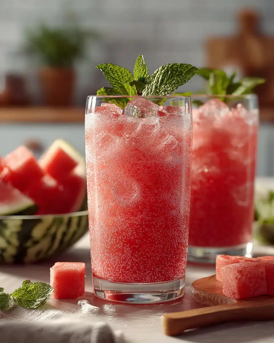 Sparkling Peach Watermelon Cooler