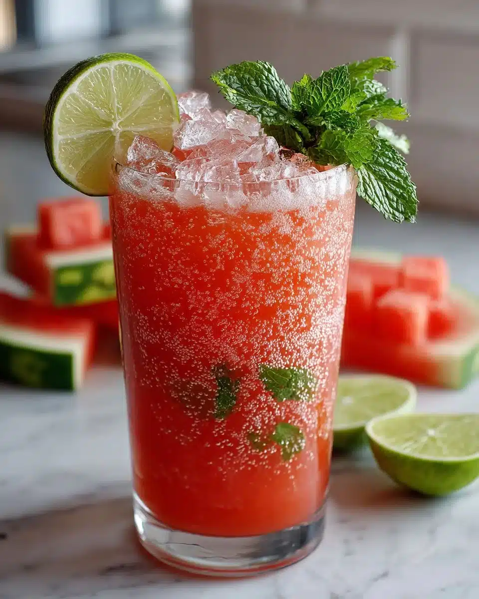 Sparkling Peach Watermelon Cooler