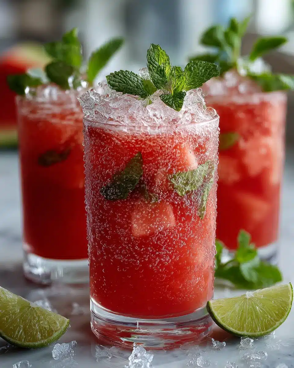 Sparkling Watermelon Mint Cooler Mocktail Sparkling Watermelon Mint Cooler Mocktail