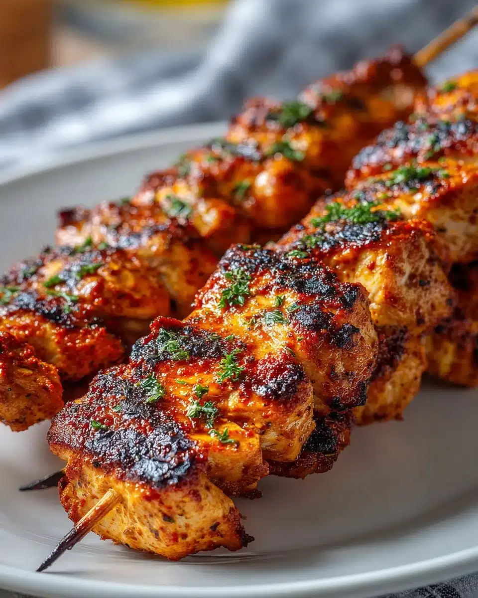 Spicy Harissa Grilled Chicken Skewers