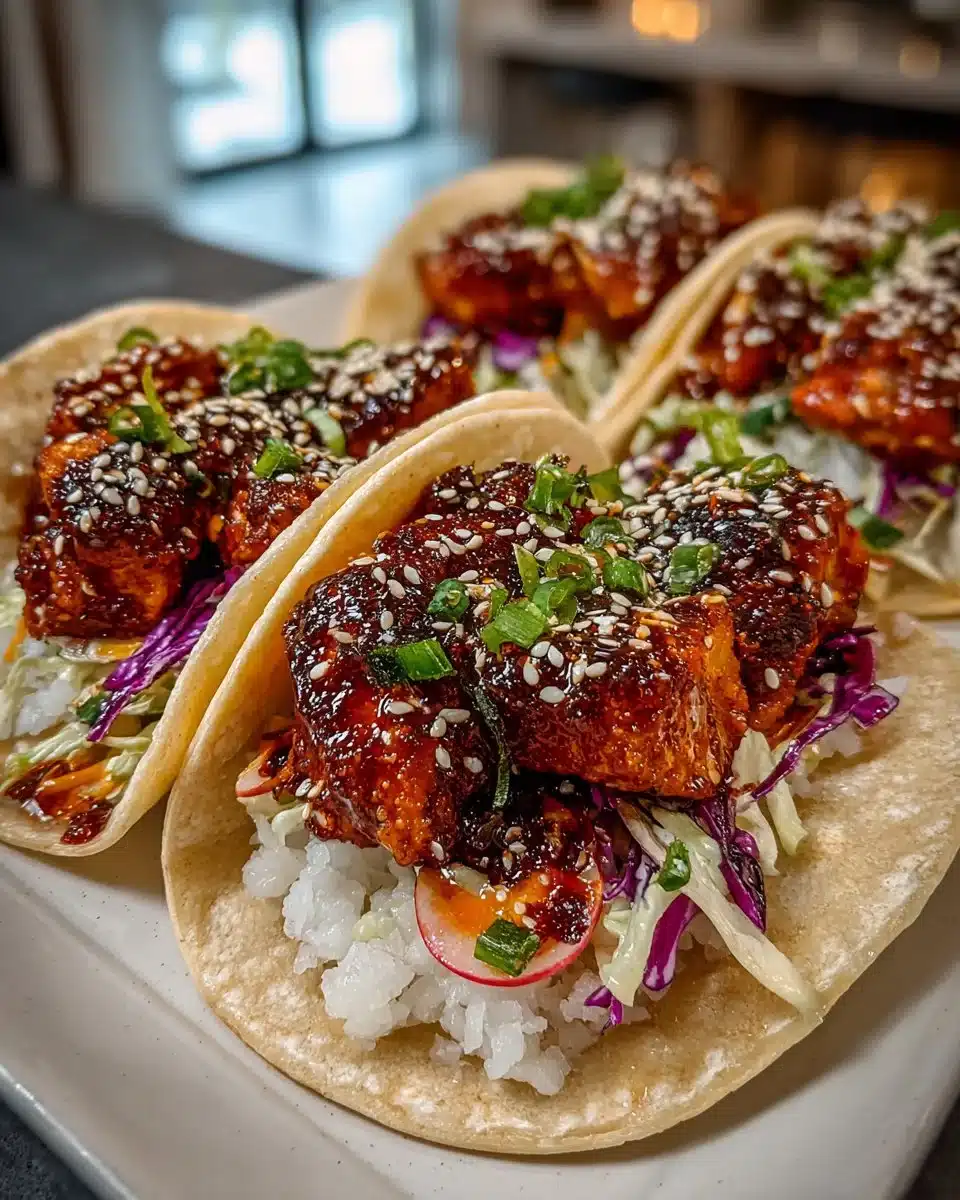 Spicy Korean Fried Chicken Tacos Spicy Korean Fried Chicken Tacos