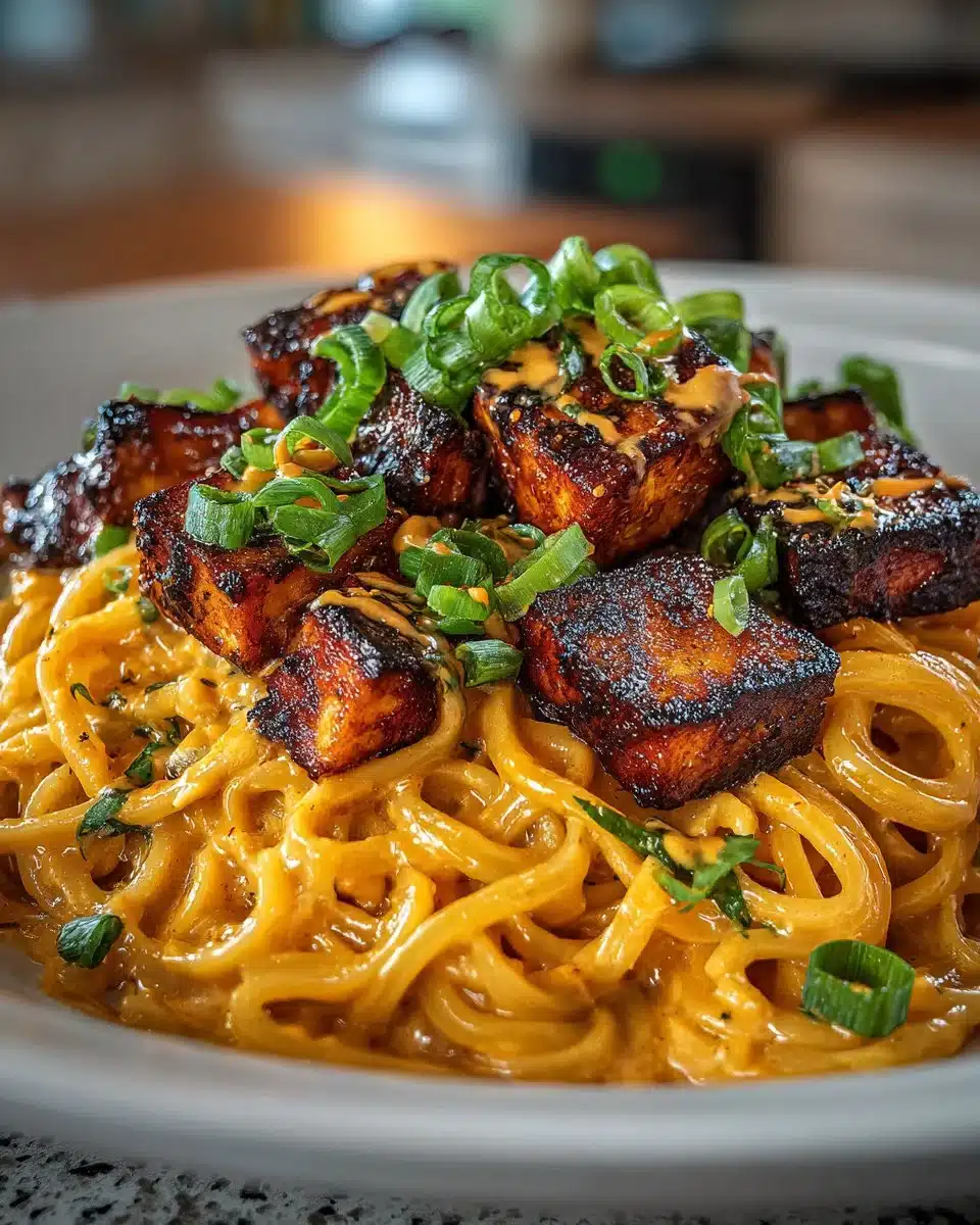 Spicy Peanut Noodles with Grilled Tofu