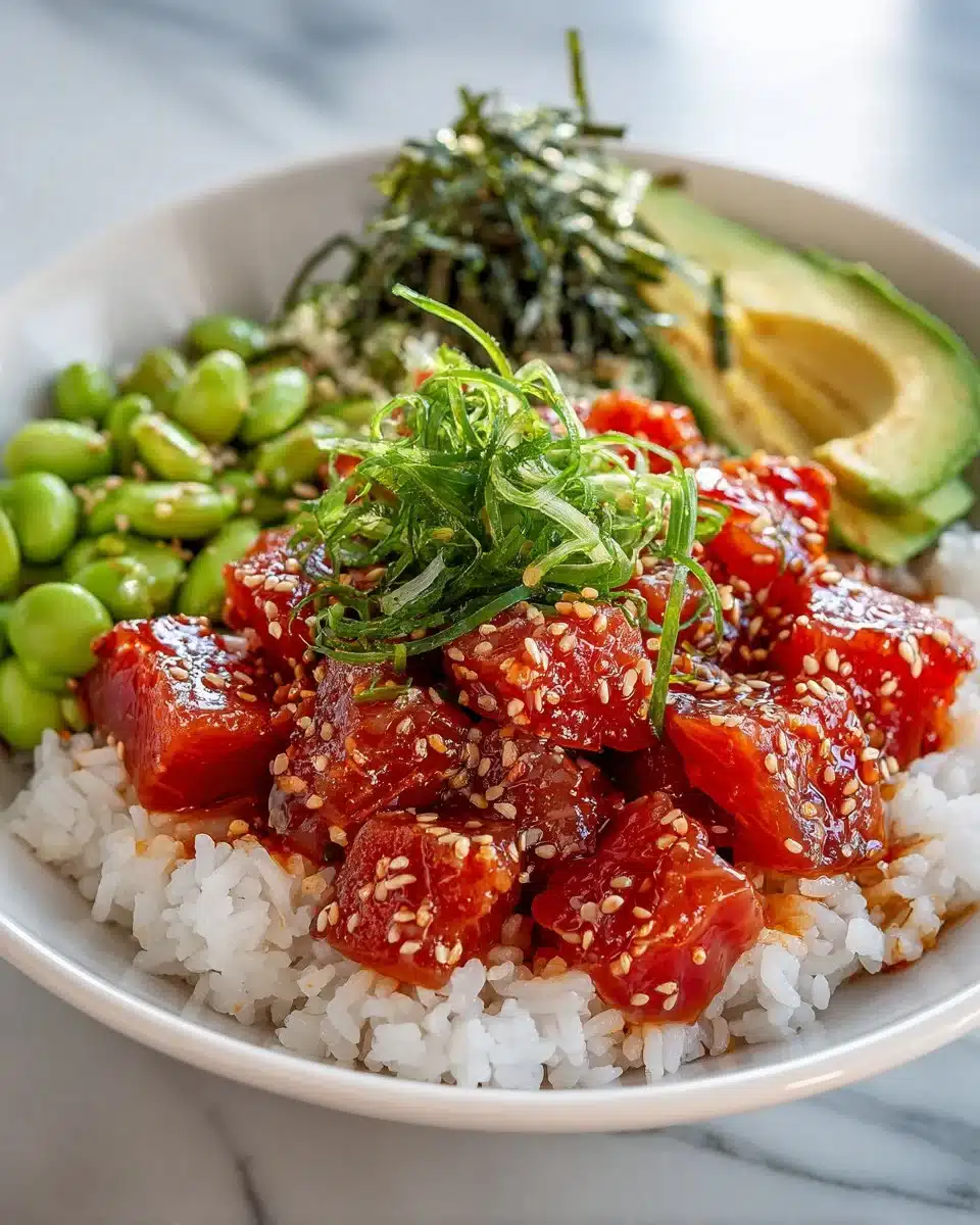 Spicy Tuna Poke Bowls with Edamame Spicy Tuna Poke Bowls with Edamame
