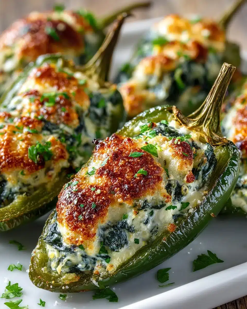 Spinach and Artichoke Stuffed Jalapenos Spinach and Artichoke Stuffed Jalapenos