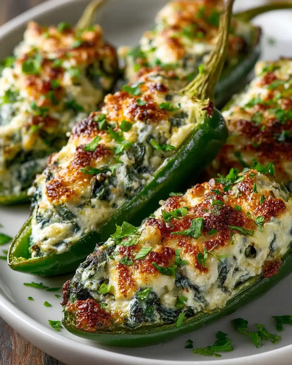 Spinach and Artichoke Stuffed Jalapenos Spinach and Artichoke Stuffed Jalapenos