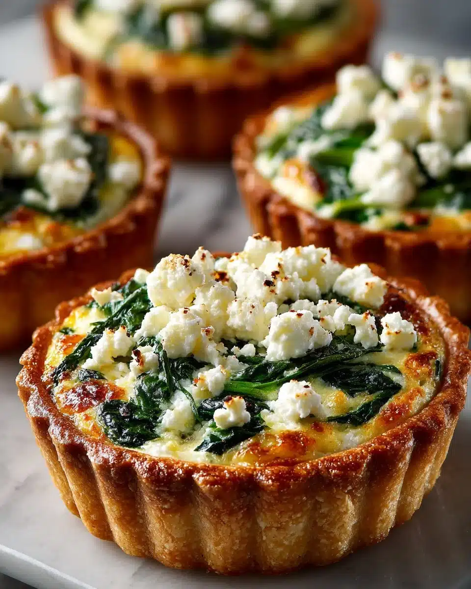 Spinach and Feta Quiche Tartlets Spinach and Feta Quiche Tartlets