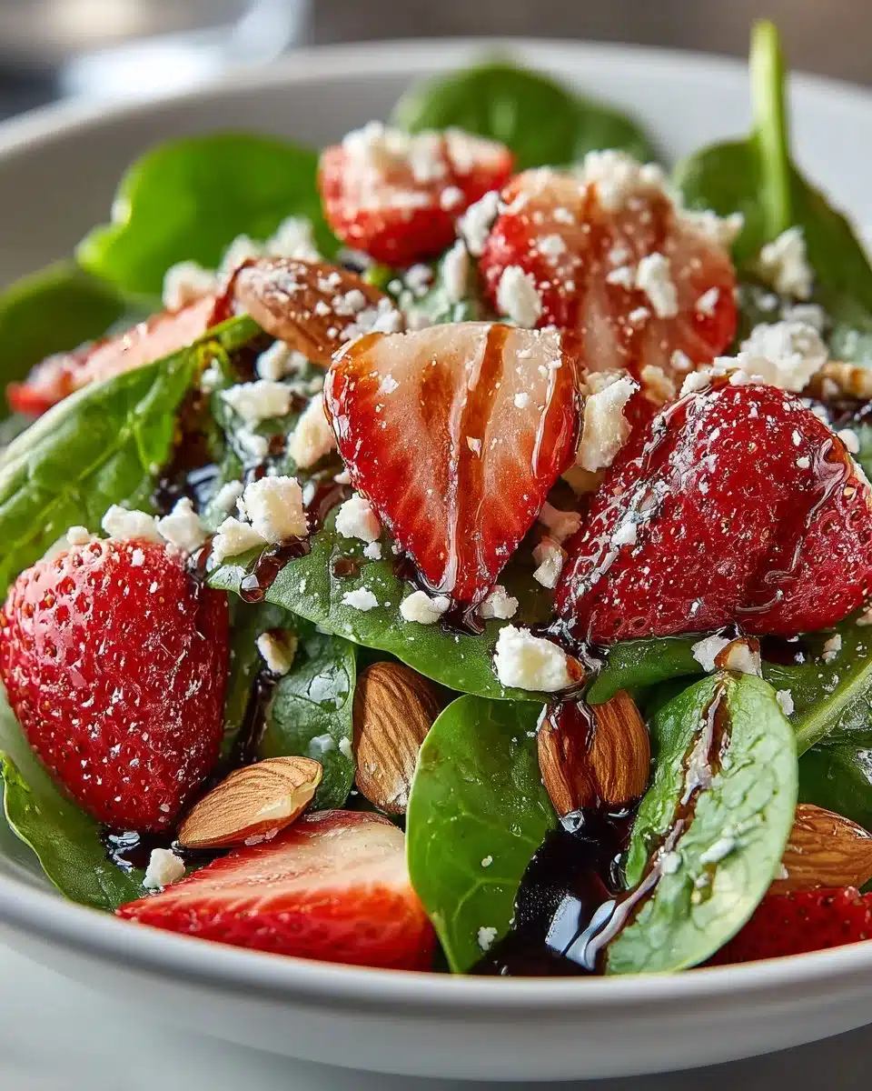 Spinach and Strawberry Salad with Almonds Spinach and Strawberry Salad with Almonds