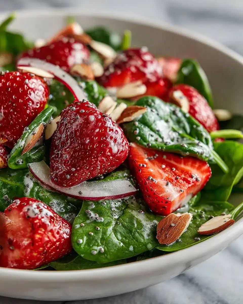 Spinach and Strawberry Salad with Poppyseed Dressing