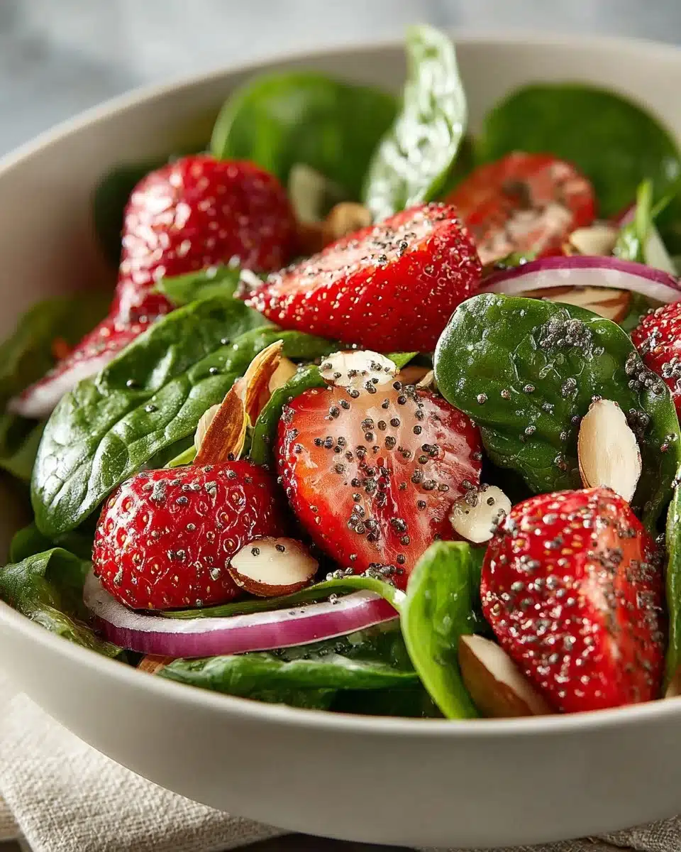 Spinach and Strawberry Salad with Poppyseed Dressing