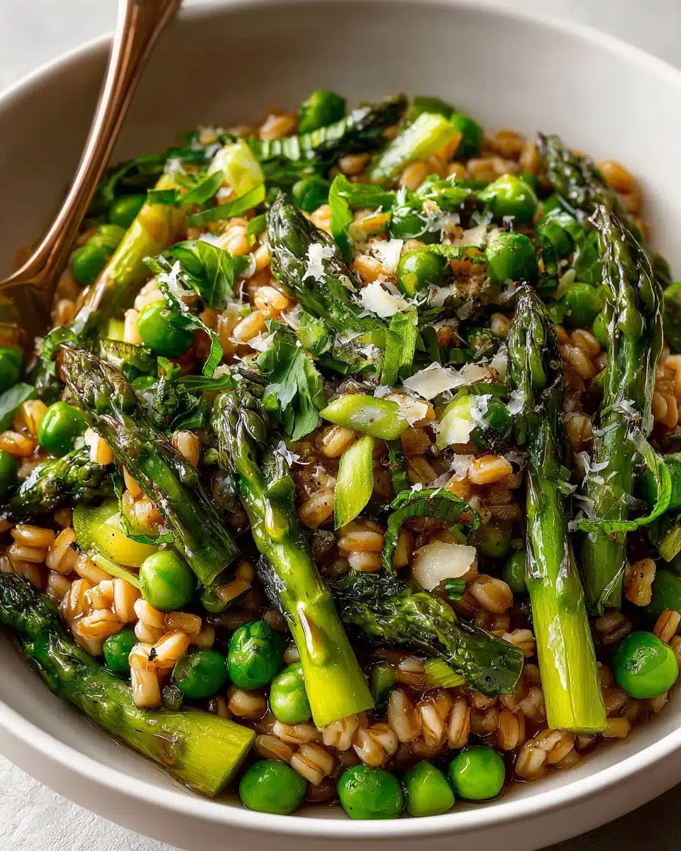 Spring Pea and Asparagus Farro Risotto Spring Pea and Asparagus Farro Risotto