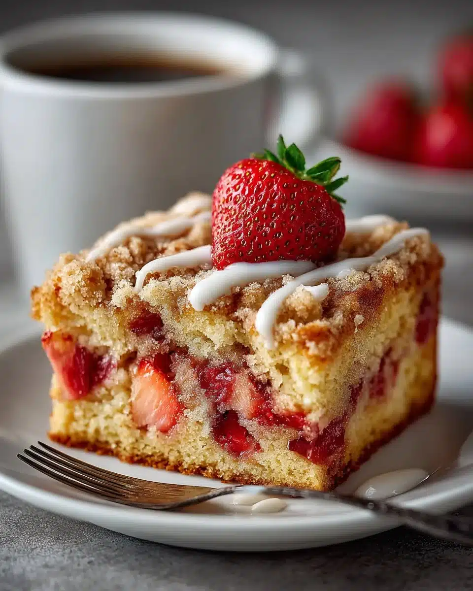 Strawberry Rhubarb Crumb Cake