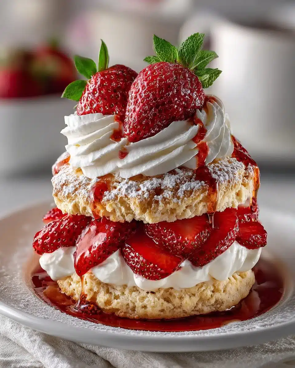 Strawberry Shortcake with Whipped Cream Strawberry Shortcake with Whipped Cream