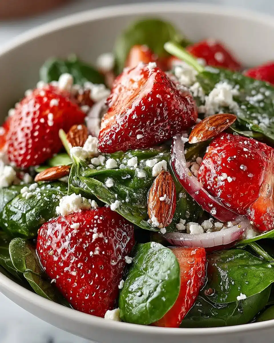 Strawberry Spinach Summer Salad with Lemon Vinaigrette