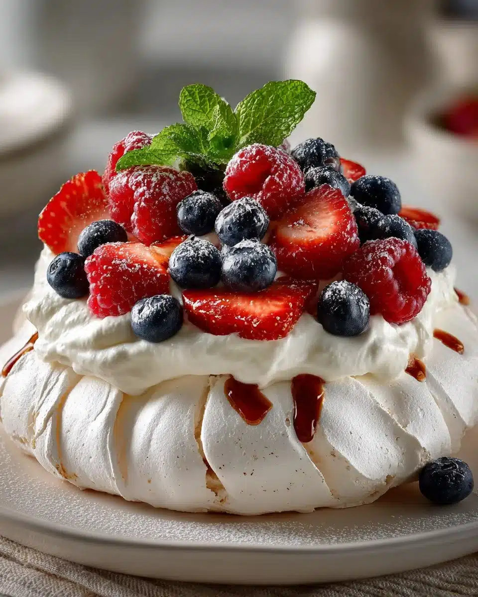 Summer Berry Pavlova Cake Summer Berry Pavlova Cake