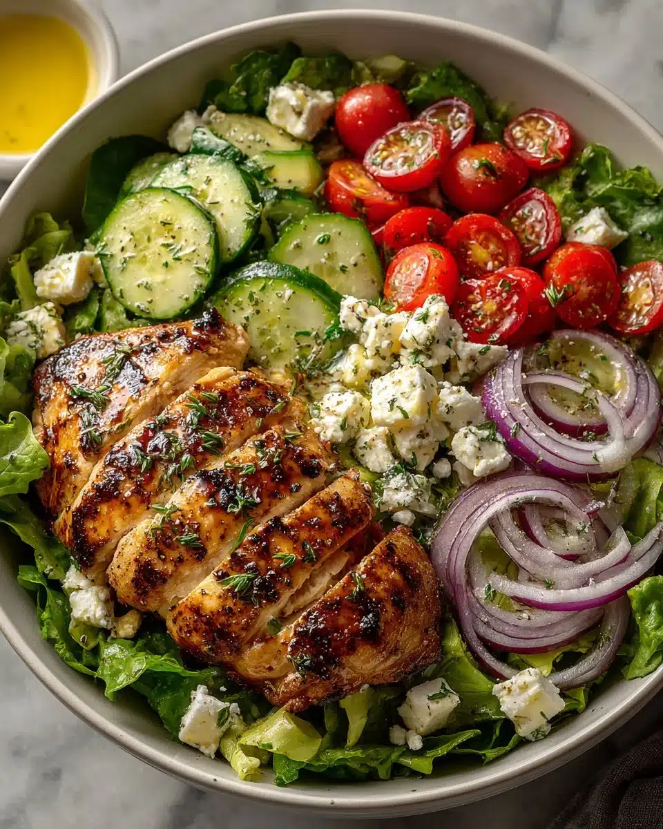 Summer Salad with Grilled Chicken and Lemon Vinaigrette