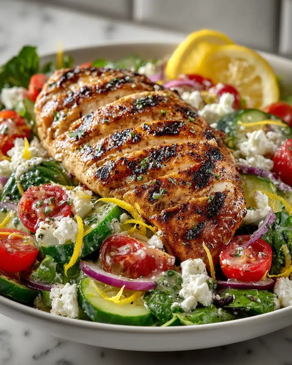 Summer Salad with Grilled Chicken and Lemon Vinaigrette