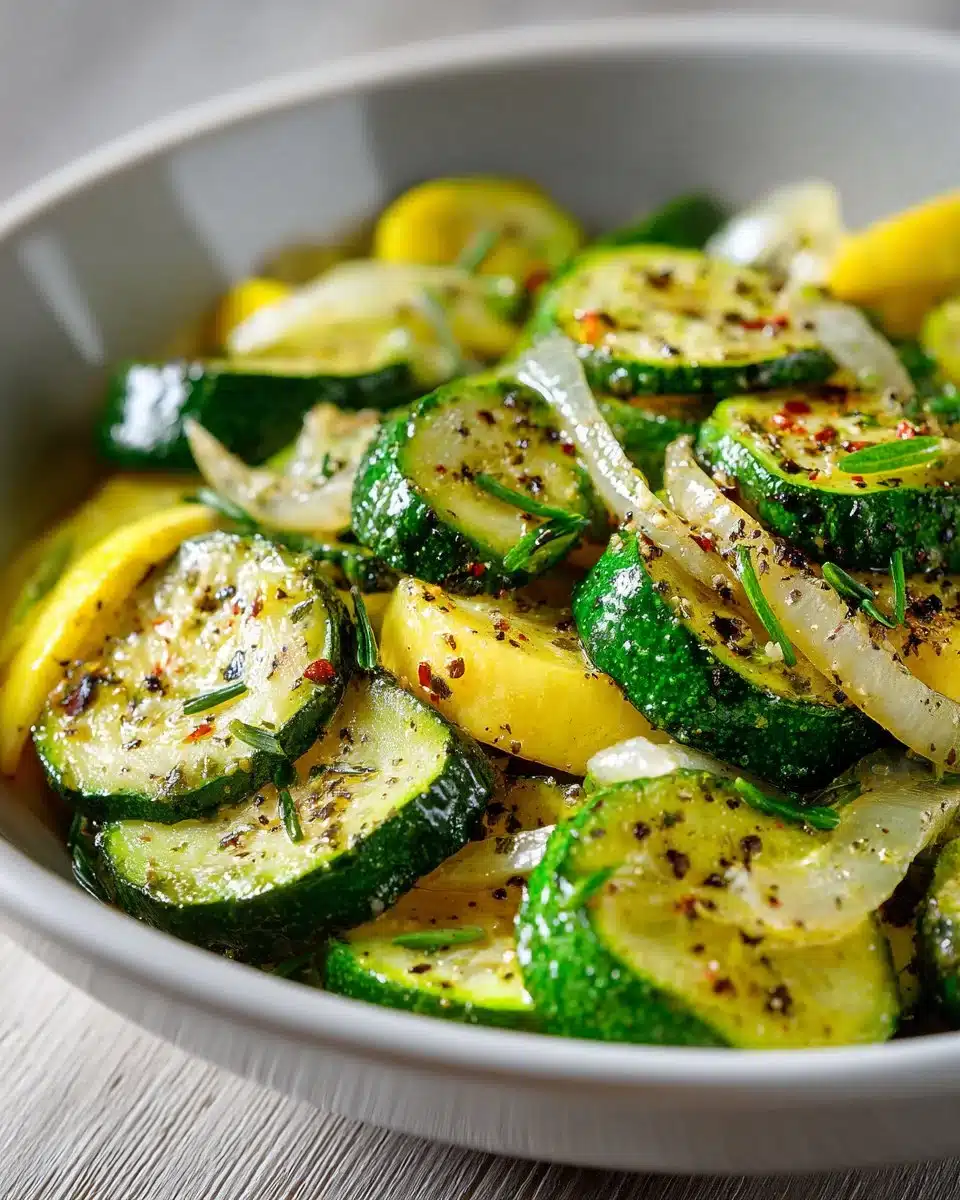 Summer Squash and Onion Sauté, a colorful and healthy dish