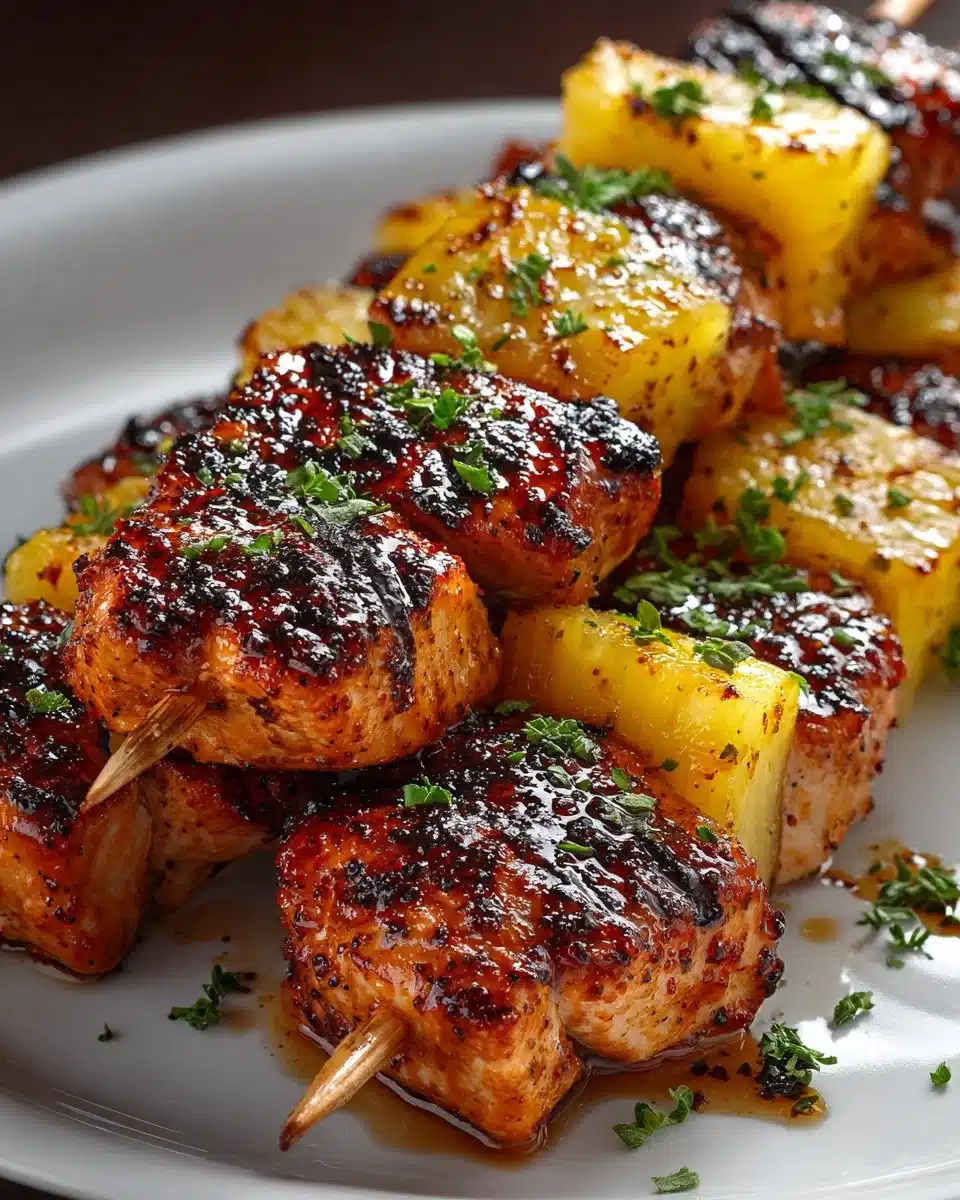 Sweet and Spicy Grilled Chicken and Pineapple Skewers Sweet and Spicy Grilled Chicken and Pineapple Skewers