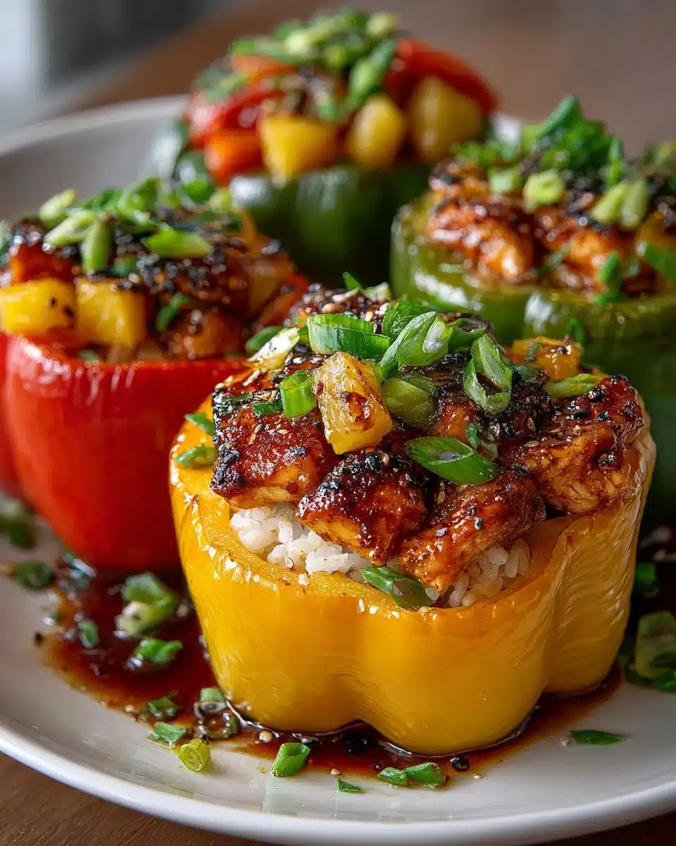 Teriyaki Pineapple Chicken and Rice Stuffed Peppers Teriyaki Pineapple Chicken and Rice Stuffed Peppers