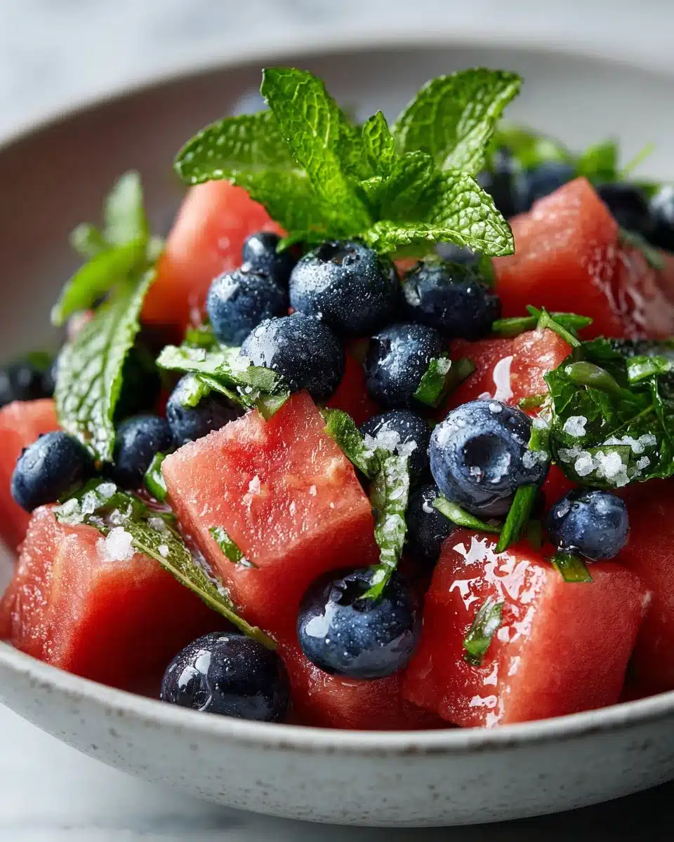 Watermelon Blueberry Mint Fruit Salad