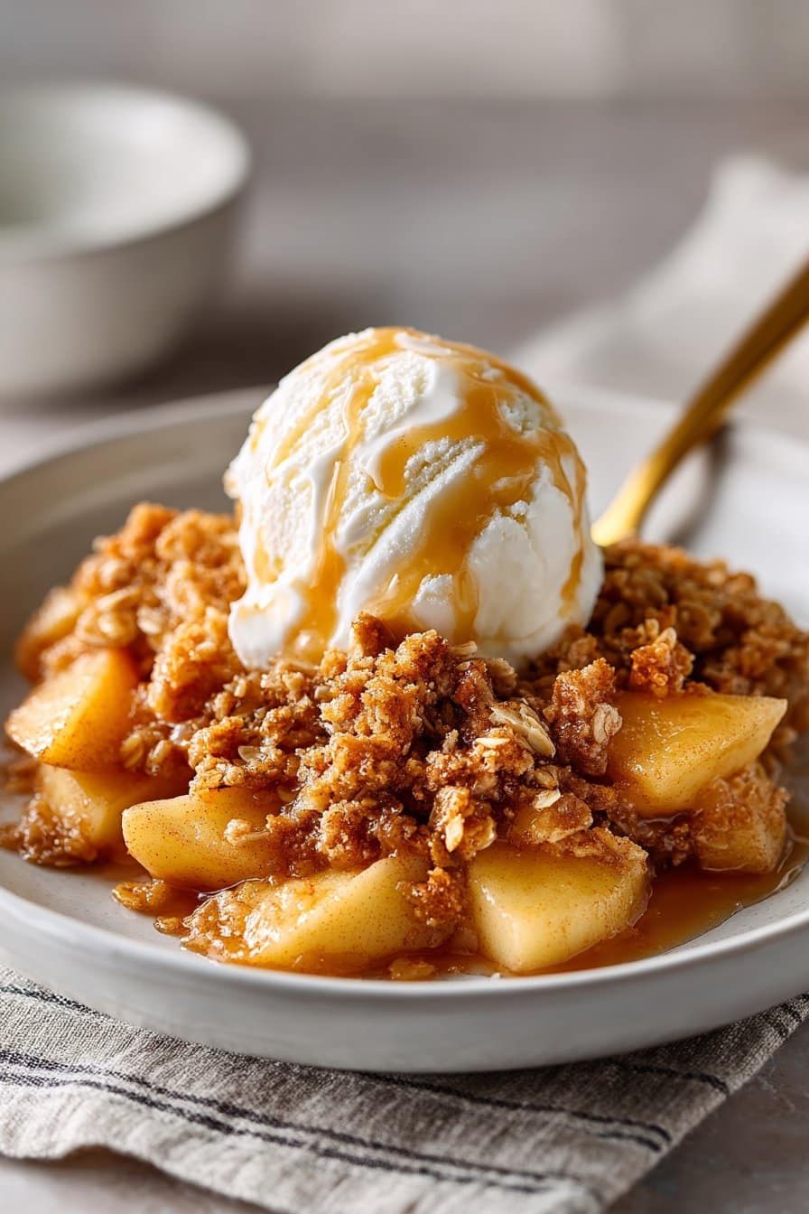 Easy Slow Cooker Apple Crisp with Oat Topping