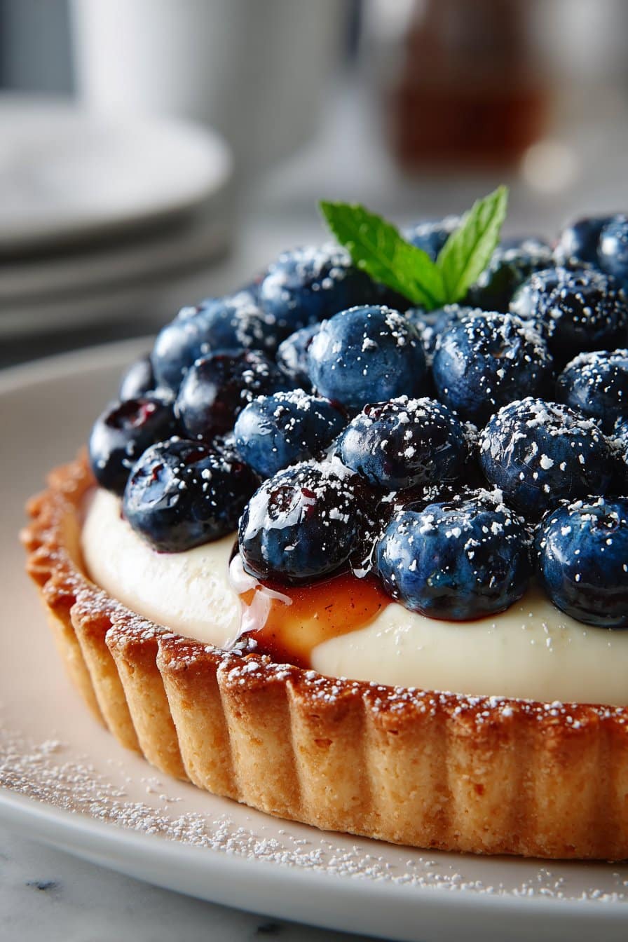 Fresh Summer Blueberry Cream Cheese Tart