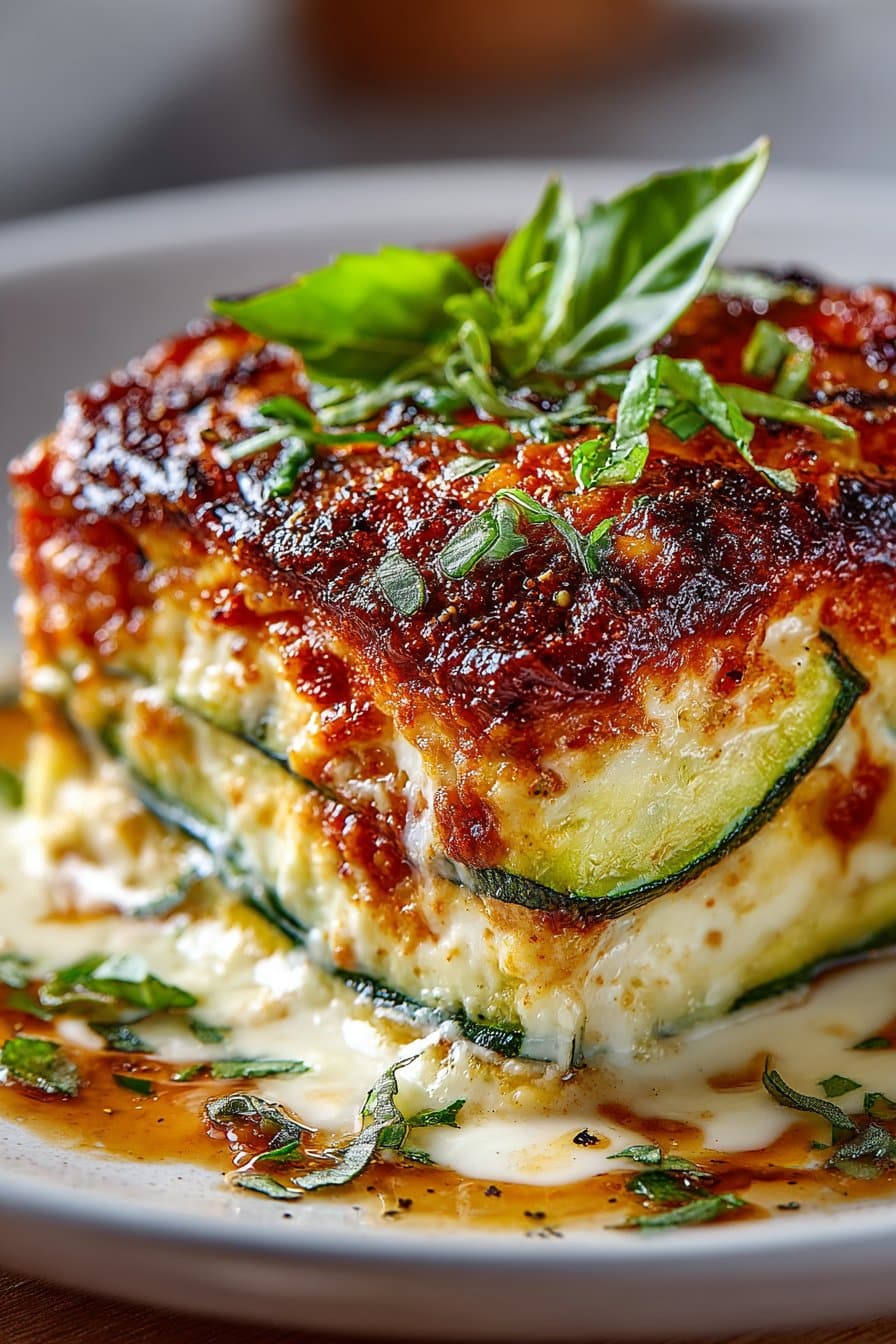 Healthy Vegetarian No Noodle Zucchini Lasagna