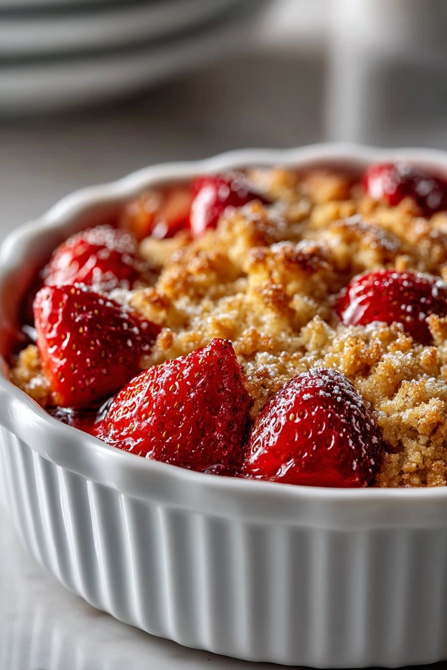 Old Fashioned Rhubarb Strawberry Crisp Dessert