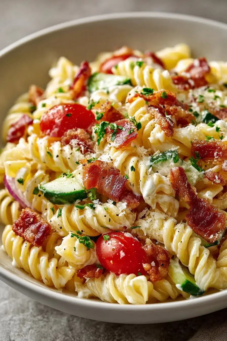 Classic Bacon Ranch Pasta Salad classic bacon ranch pasta salad 2026 05 15 030752
