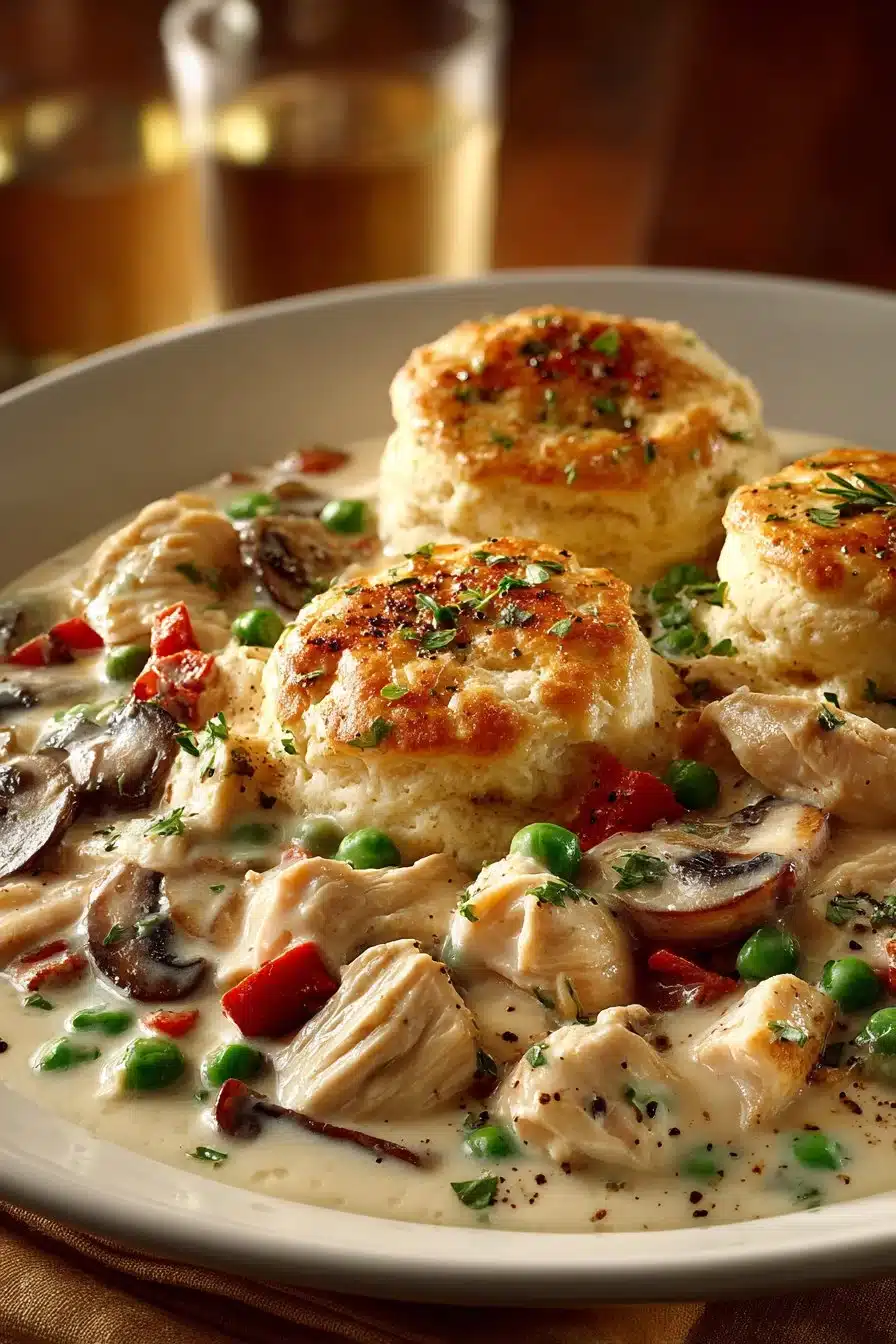 Classic Retro Chicken a la King over Biscuits classic retro chicken a la king over biscuits 2026 05 26 042207