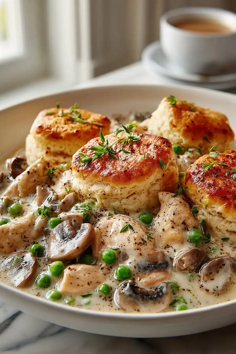 Classic Retro Chicken a la King over Biscuits classic retro chicken a la king over biscuits 2026 05 26 042215 2