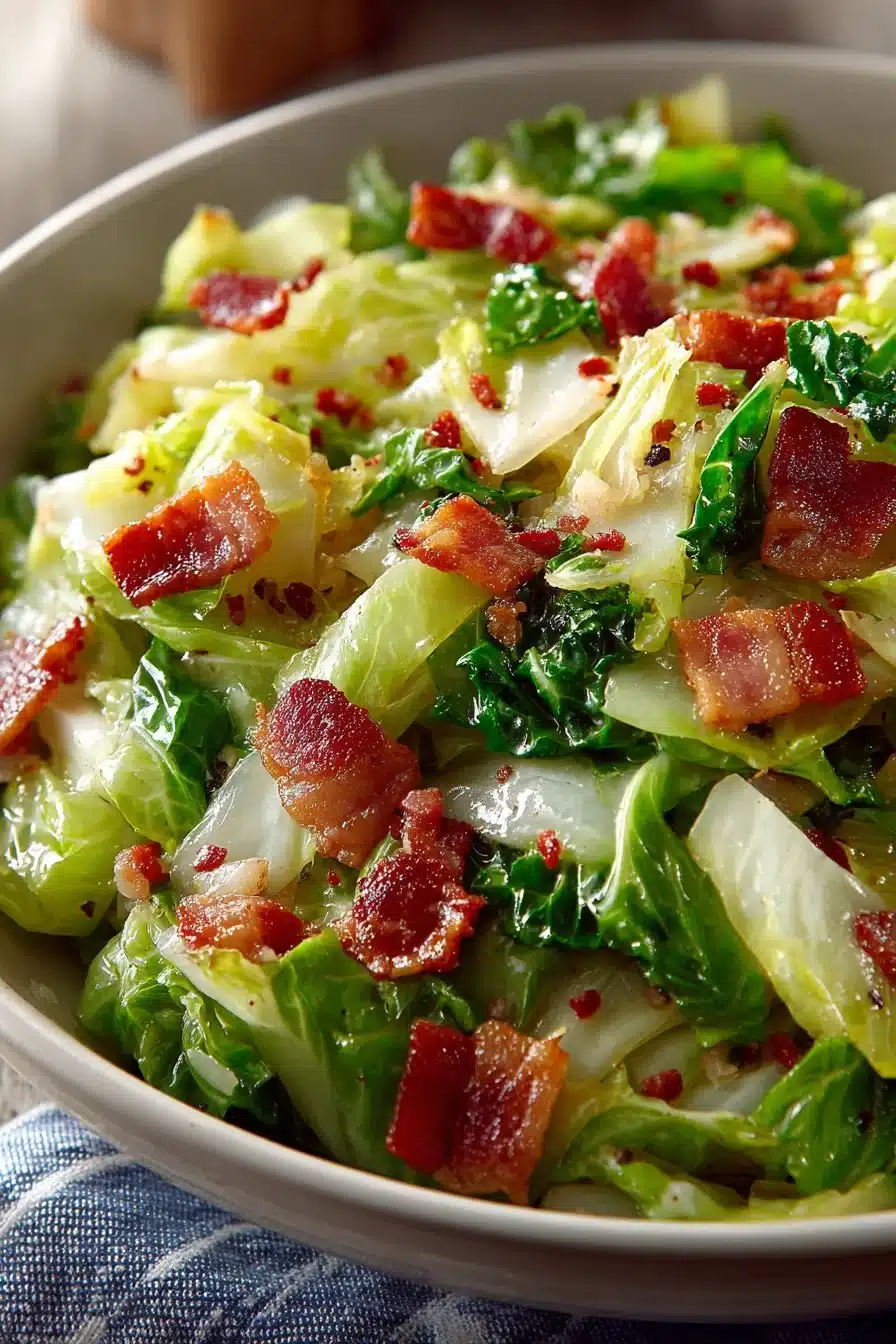 Delicious classic Southern Fried Cabbage served on a plate