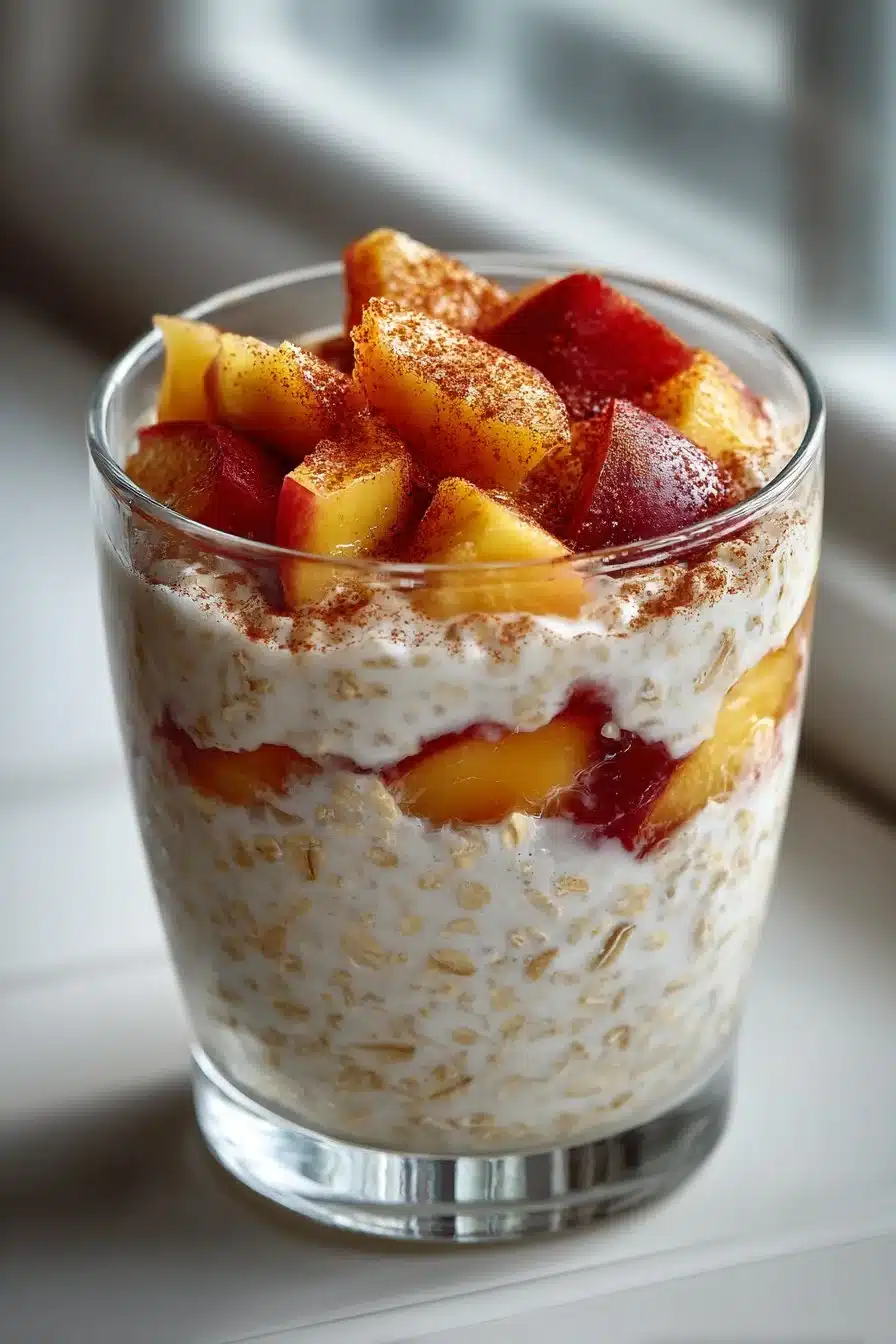 creamy cinnamon spiced peach overnight oats 2026 05 20 032214